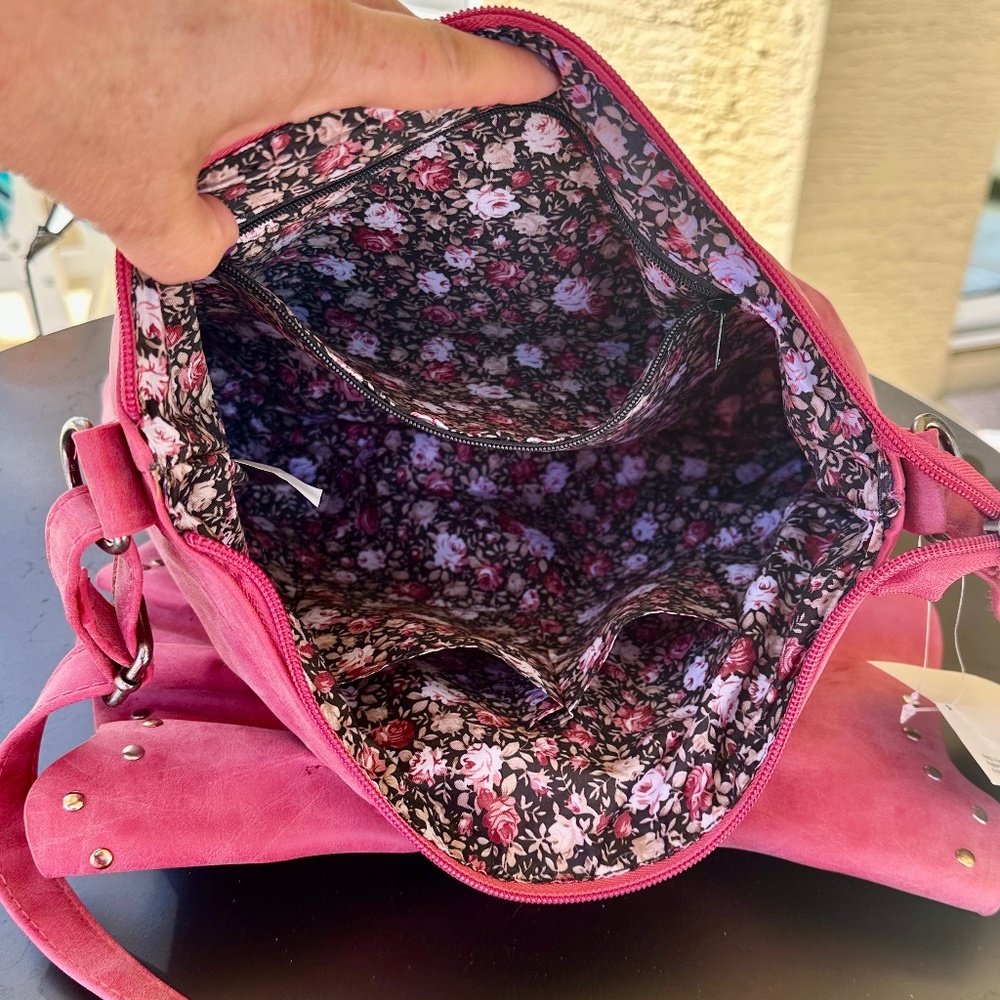 Del Mano Vintage Pink Bow-Adorned Bag/ Crossbody NWT - Picture 6 of 11